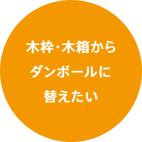 木枠から ダンボールに 替えたい